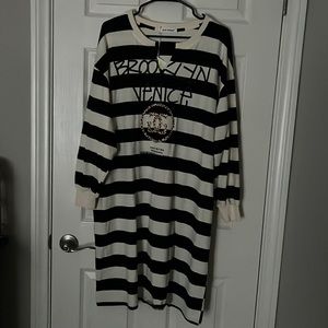 Striped T shirt dress
